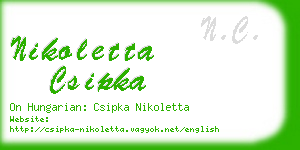 nikoletta csipka business card